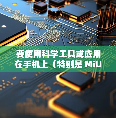 要使用科学工具或应用在手机上（特别是 MiUI 9）通常需要按照以下步骤进行