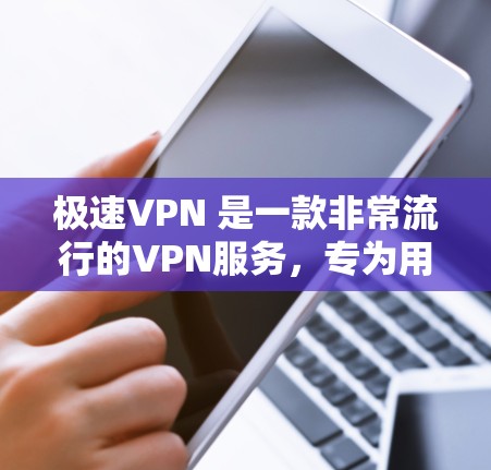 极速VPN 是一款非常流行的VPN服务，专为用户打造了一个快速、安全且易于使用的网络连接工具。极速VPN以其出色的高速连接和强大的安全性著称，适用于多种网络需求