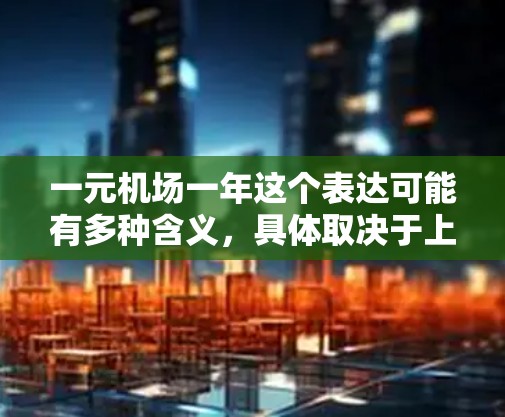 一元机场一年这个表达可能有多种含义，具体取决于上下文。以下是一些可能的解释和答案