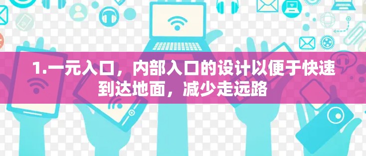 1.一元入口，内部入口的设计以便于快速到达地面，减少走远路