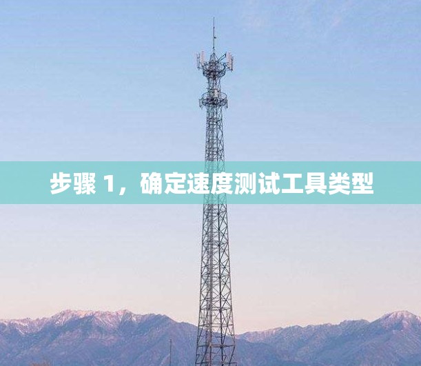 步骤 1，确定速度测试工具类型