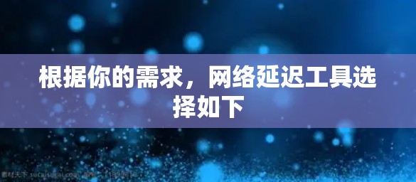 根据你的需求，网络延迟工具选择如下
