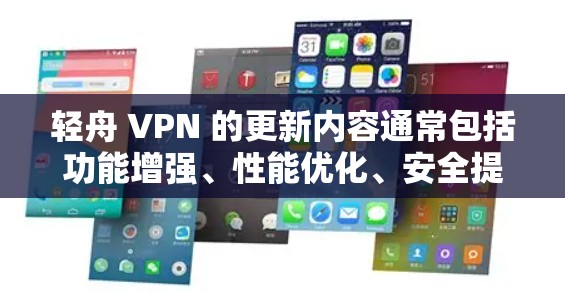 轻舟 VPN 的更新内容通常包括功能增强、性能优化、安全提升以及用户体验的改进。以下是一些常见的更新内容